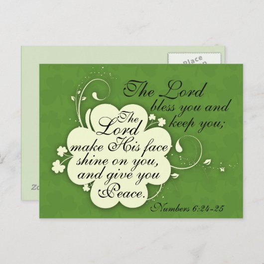Bijbelverse Blessing Irish Design Custom Briefkaar Briefkaart (Voorkant / Achterkant)