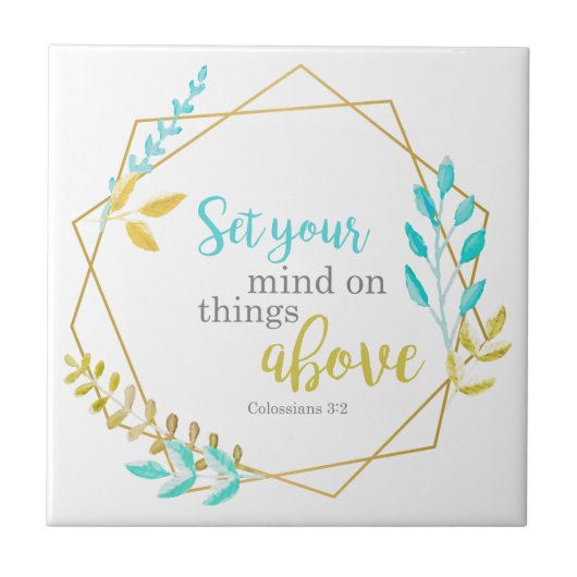 Bijbelverse Colossians Scripting Christelijk geloo Tegeltje (Voorkant)