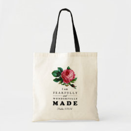 Bijbelverse, comfortabel en prachtig gemaakt Roos Tote Bag