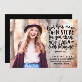 Bijbelverse foto Modern Typografie Afstuderen Aankondiging (Voorkant / Achterkant)