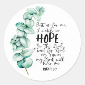 Bijbelverse Hope Eucalyptus Round Sticker (Voorkant)