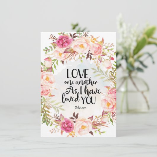 Bijbelverse, hou van elkaar, John 13:34. Kaart (Staand voorkant)