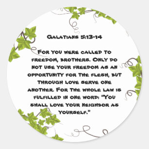 Bijbelverse klassieke ronde sticker