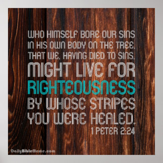 Bijbelverse Poster - 1 Peter 2:24