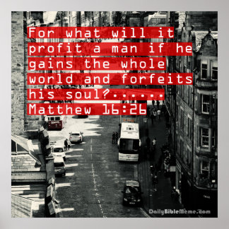 Bijbelverse Poster - Matthew 16:26