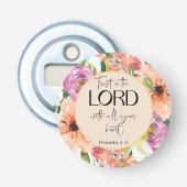 Bijbelverse Proverbs Floral Button Flesopener (Voorkant)