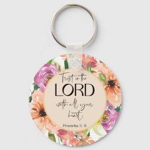 Bijbelverse Proverbs Floral Sleutelhanger