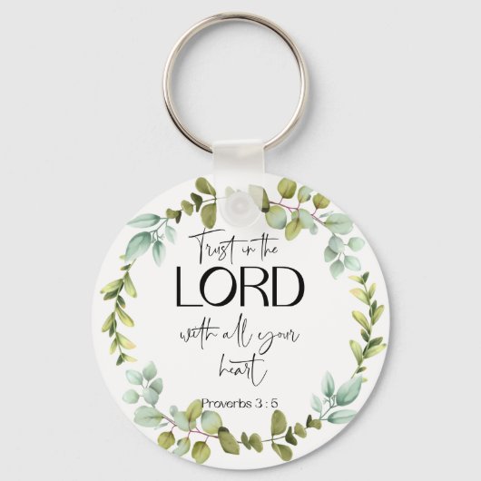 Bijbelverse Proverbs Greenery Wreath Sleutelhanger (Voorkant)