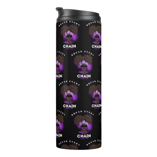 Bijbelverse thermische trommel voor zwarte vrouwen thermosbeker (Geroteerd rechts)