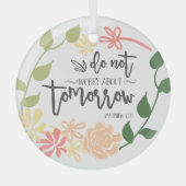 Bijbelverse verklikkerklep met handschrift glas ornament (Voorkant)