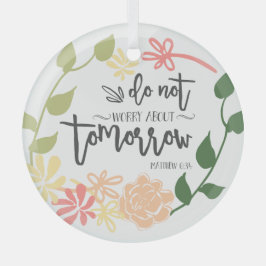 Bijbelverse verklikkerklep met handschrift glas ornament