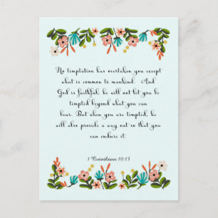 Bijbelversen Art - 1 Corinthians 10:13 Briefkaart