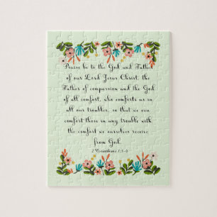 Bijbelversen Art - 2 Corinthians 1:3-4 Legpuzzel
