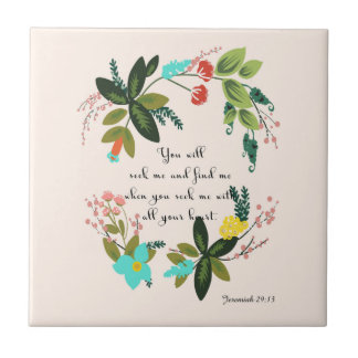 Bijbelversen Art - Jeremiah 29:13 Tegeltje