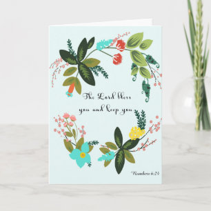 Bijbelversen art - nummers 6:24 feestdagen kaart