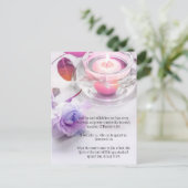 Bijbelversen, een roos en een kaars briefkaart (Staand voorkant)