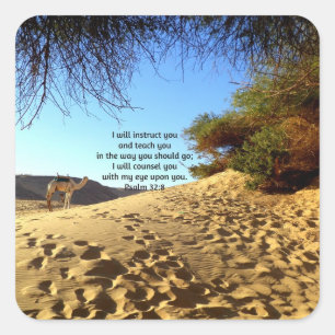 Bijbelversen Inspirerend prijsopgave Psalm 32:8 Vierkante Sticker