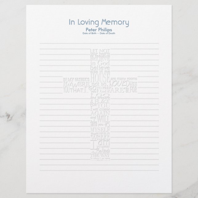 Bijbelversen John14 Funeral Book Filler Page - 8 (Voorkant)