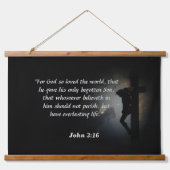 Bijbelversen John 3:16 & Matthew 28:6 Hangend Wandkleed (Voorkant)