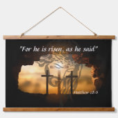 Bijbelversen John 3:16 & Matthew 28:6 Hangend Wandkleed (Voorkant 2)