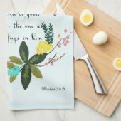 Bijbelversen stimuleren - Psalm 34:8 Theedoek (Quarter Fold)