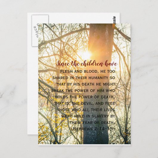 Bijbelversen, zonsondergang, Hebreeuws 2 Briefkaart (Voorkant / Achterkant)