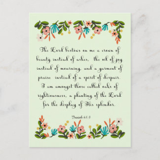 Bijbelverses Art - Isaiah 61:3 Briefkaart