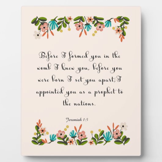 Bijbelverses Art - Jeremiah 1:5 Fotoplaat (Voorkant)
