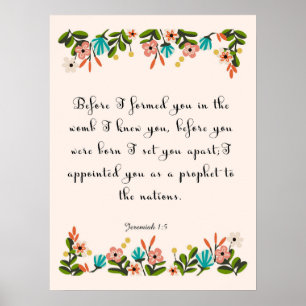 Bijbelverses Art - Jeremiah 1:5 Poster