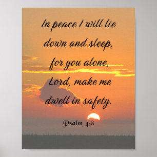 Bijbelversie, Psalm 4:8 Poster