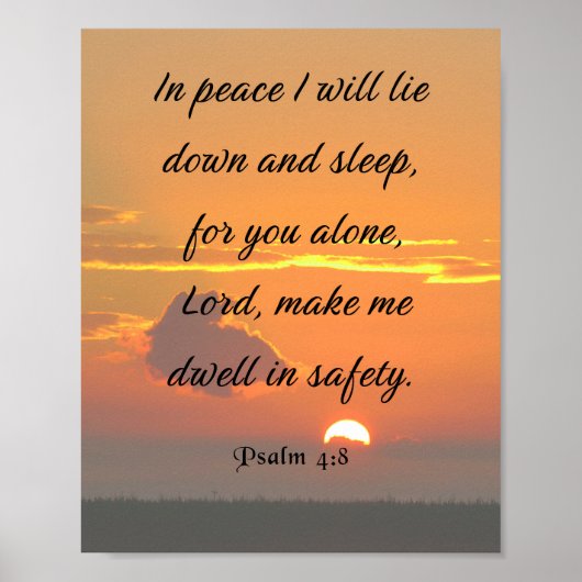 Bijbelversie, Psalm 4:8 Poster (Voorkant)