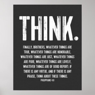 Bijbelversie, scripts Philippians 4:8 Moderne Poster