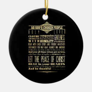 Bijbelversie van de lettertechniek - Colossians 3: Keramisch Ornament