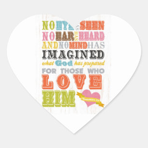 Bijbelversie van scripts - 1 Corinthians 2:9 Hart Sticker