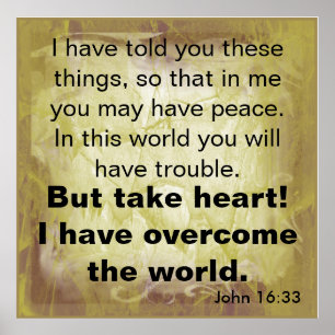 Bijbelversum John 16:33 Poster