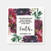 Bijbelversum Matthew Floral Square Servet (Voorkant)