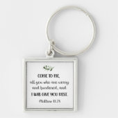 Bijbelversum Matthew Square Olive Sleutelhanger (Voorkant)