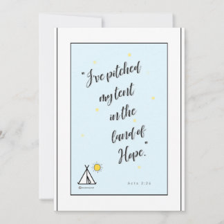 Bijbelversum over de hopblauwe achtergrond bedankkaart