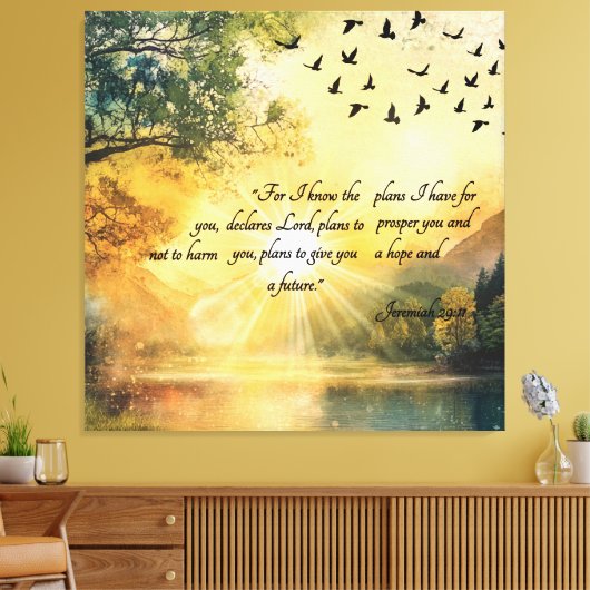 Bijbelverzen opheffen Serene Natuur Scènes Canvas Afdruk (Insitu (Woonkamer))