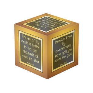 Bijbelverzen over goud kubus