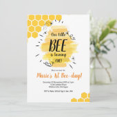Bijen 1e verjaardag uitnodiging (Staand voorkant)