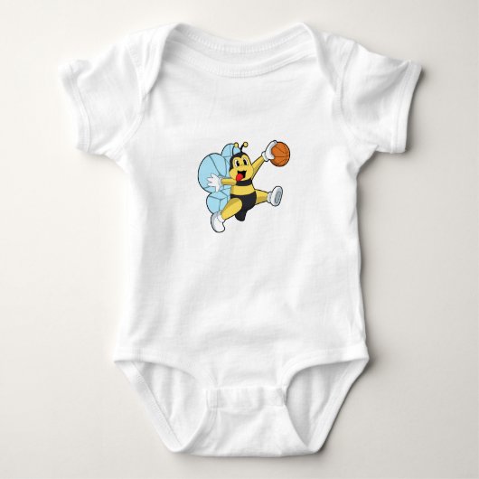Bijen als Basketball-speler met Basketball Romper (Voorkant)