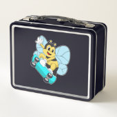 Bijen als Skater met skateboard (Achterkant)