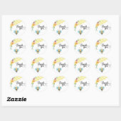 Bijen baby shower bedankt ronde sticker (Vel)