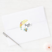 Bijen baby shower bedankt ronde sticker (Envelop)