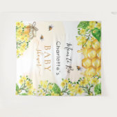 Bijen Baby Shower bijenmoeder gele bloemen Wandkleed (Voorkant (horizontaal))