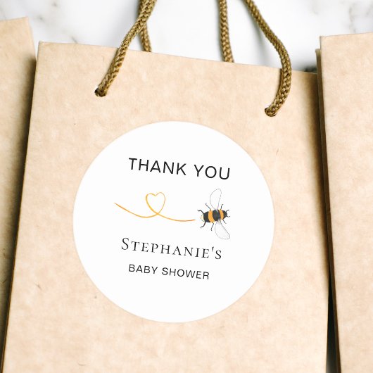 Bijen Baby shower Dank je wel Ronde Sticker