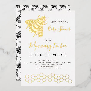 Bijen Baby Shower Folie Uitnodiging