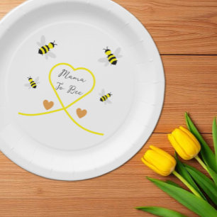 Bijen Baby Shower Papieren Bordje