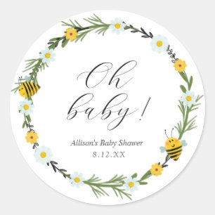 Bijen Baby shower Ronde Sticker